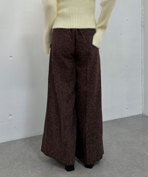 archives（アルシーヴ） パンツ ベルト付ツイードワイドスラックス