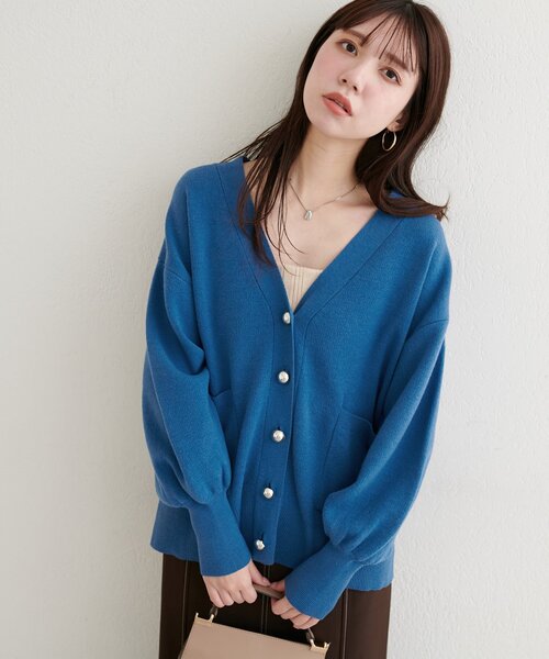 natural couture カーディガン 「WEB限定」ぷっくり金ボタン natural couture カーディガン 「WEB限定」ぷっくり金ボタン