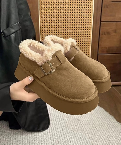 shoes365 ブーツ ベルト付きムートンブーツ レディース : ZOZOTOWN