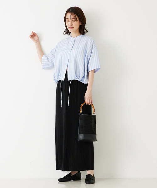 「abahouse mavie」 半袖ブラウス フリー ブルー レディース_画像7