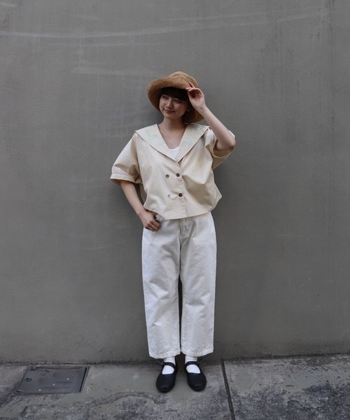 「haupia」 半袖ブラウス MEDIUM ベージュ レディース_画像6