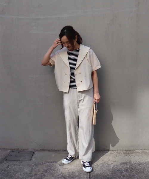 「haupia」 半袖ブラウス MEDIUM ベージュ レディース_画像8