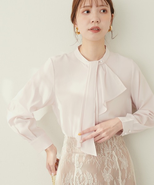 「natural couture」 長袖ブラウス FREE グレイッシュベージュ レディース_画像4