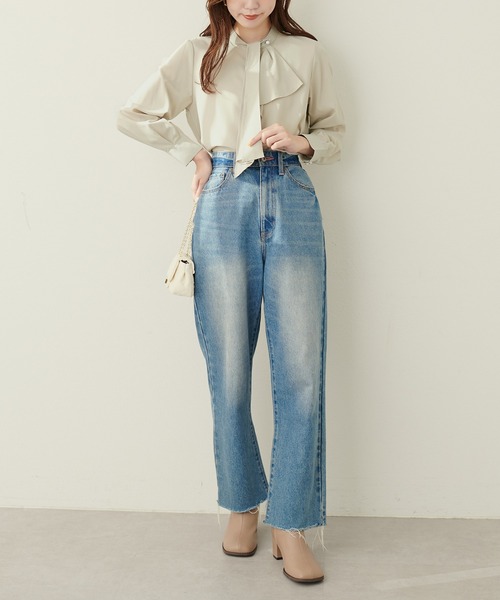 「natural couture」 長袖ブラウス FREE グレイッシュベージュ レディース_画像6