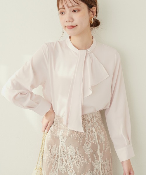 「natural couture」 長袖ブラウス FREE グレイッシュベージュ レディース_画像9