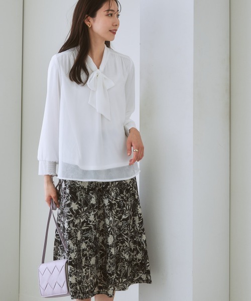 7days Life Styling 長袖ブラウス L グレー レディース : ZOZOTOWN