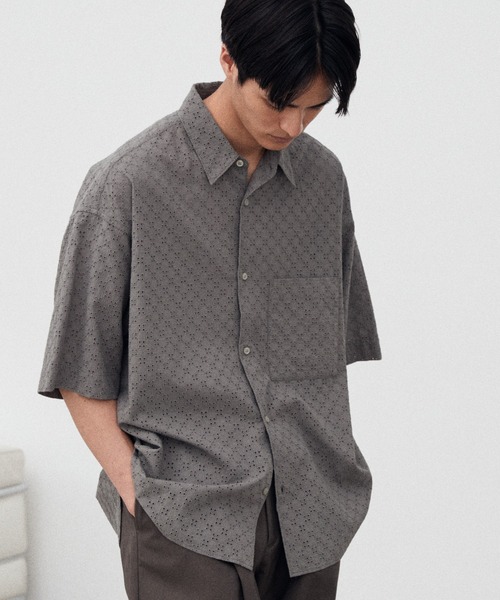 「WYM LIDNM」 半袖シャツ S グレー メンズ_画像7