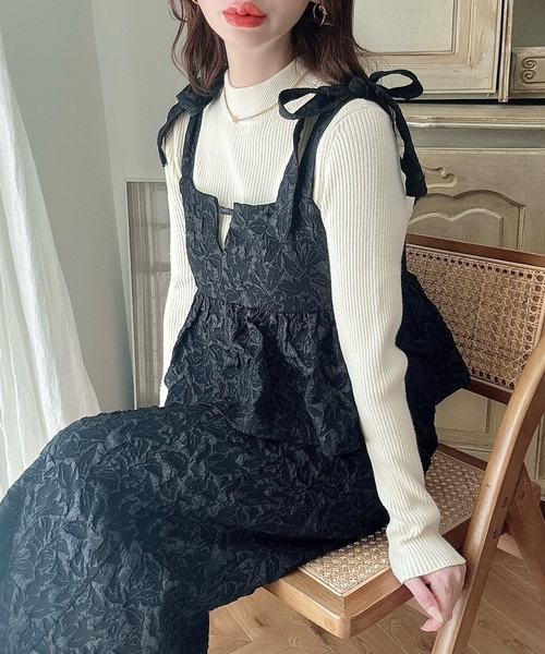 「Meiru」 キャミソールワンピース LARGE ブラック レディース_画像5