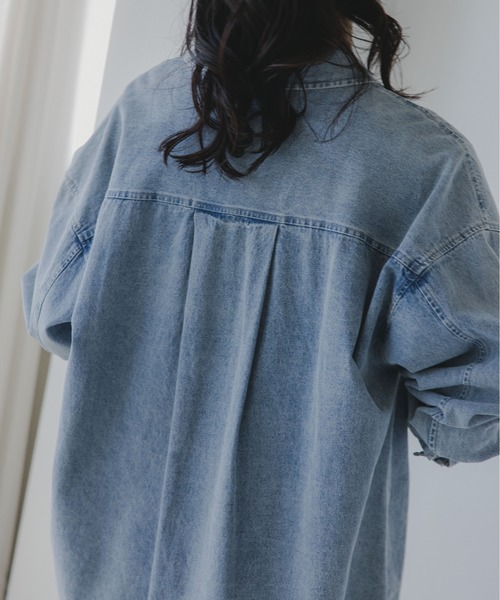 「210nouve」 長袖シャツ FREE ライトインディゴブルー レディース_画像9