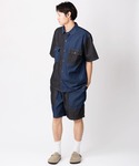 ハーフパンツ ワイドパンツ ジーンズ ライトデ...の詳細画像1