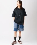 ハーフパンツ ワイドパンツ ジーンズ ライトデ...の詳細画像5