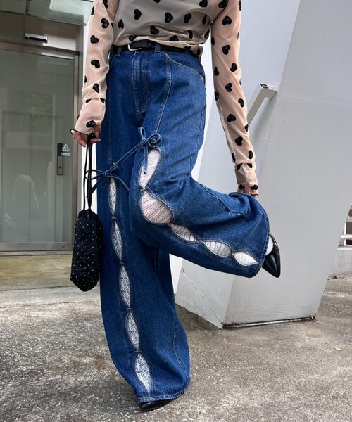 「HELLO.SANFRANCISCO」 デニムパンツ SMALL ブルー レディース_画像2