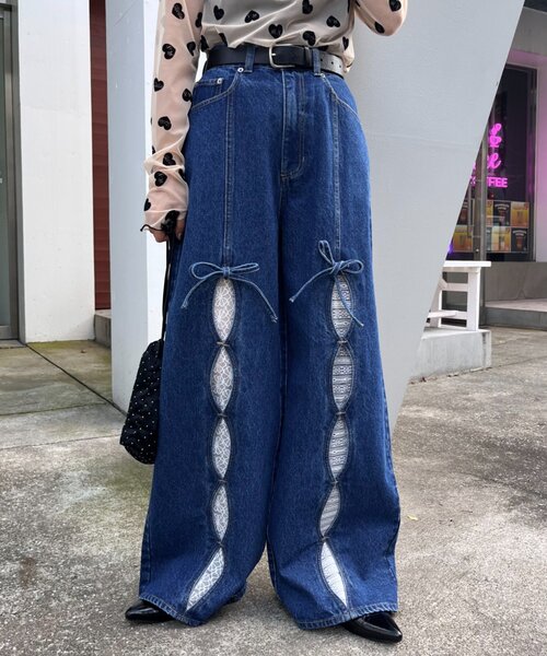 「HELLO.SANFRANCISCO」 デニムパンツ SMALL ブルー レディース_画像4