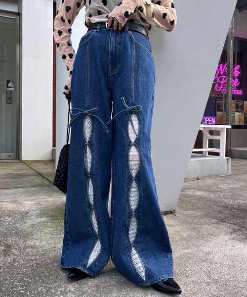 「HELLO.SANFRANCISCO」 デニムパンツ SMALL ブルー レディース_画像5