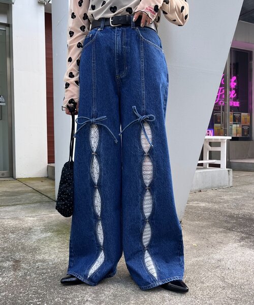 「HELLO.SANFRANCISCO」 デニムパンツ SMALL ブルー レディース_画像6