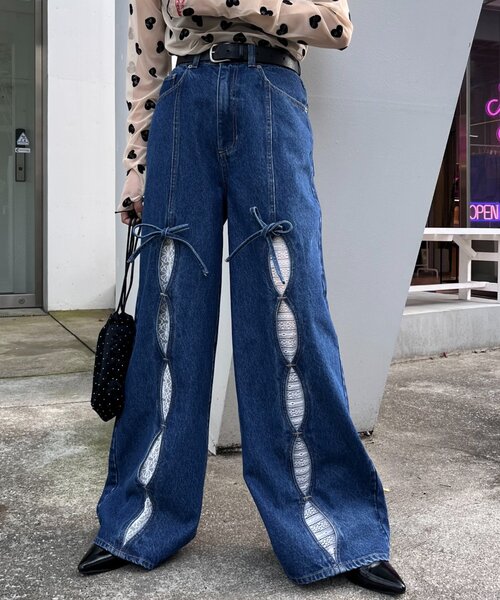 「HELLO.SANFRANCISCO」 デニムパンツ SMALL ブルー レディース_画像7