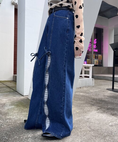 「HELLO.SANFRANCISCO」 デニムパンツ SMALL ブルー レディース_画像9