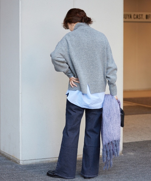 「IENA」 ブーツカットデニムパンツ 34 ブルー レディースの画像