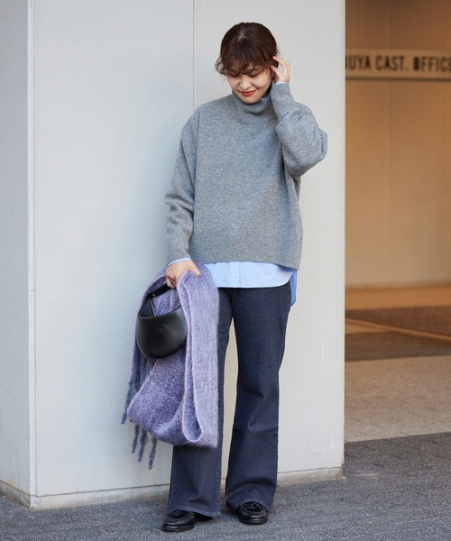 「IENA」 ブーツカットデニムパンツ 34 ブルー レディースの画像