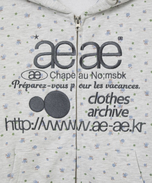 aeae パーカー WEB LOGO FLOWER HOOD ZIP-UP レディース メンズ aeae パーカー WEB LOGO FLOWER HOOD ZIP-UP レディース メンズ