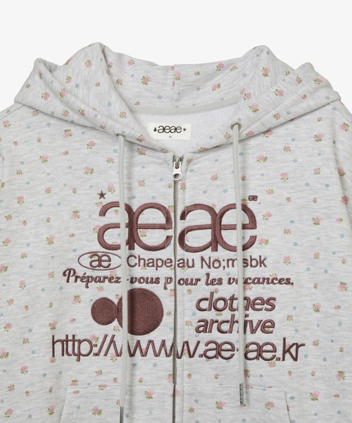 aeae パーカー WEB LOGO FLOWER HOOD ZIP-UP レディース メンズ