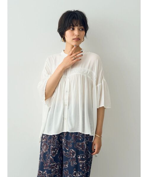 「YECCA VECCA」 7分袖ブラウス FREE チャコールグレー レディース_画像3