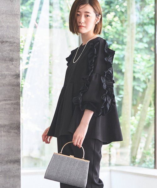 「RUIRUE BOUTIQUE」 パンツスーツ LL ブラック レディースの画像