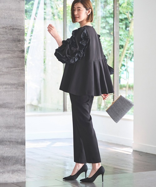 「RUIRUE BOUTIQUE」 パンツスーツ LL ブラック レディースの画像