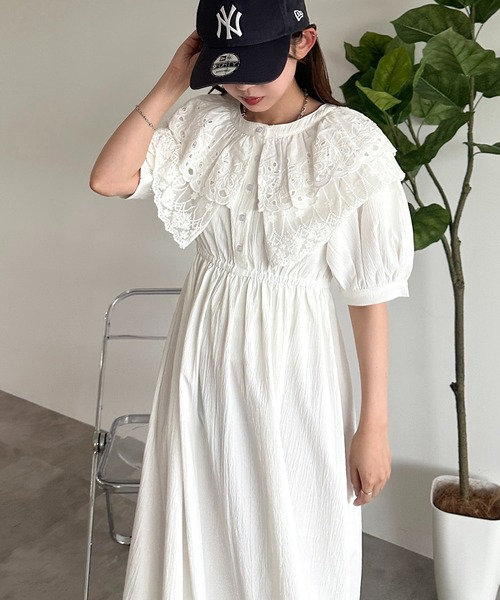 「apres jour mignon」 半袖ワンピース X-LARGE オフホワイト レディース_画像2