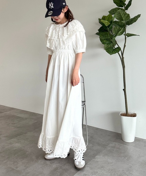 「apres jour mignon」 半袖ワンピース X-LARGE オフホワイト レディース_画像5