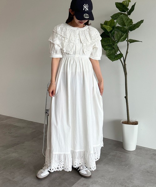 「apres jour mignon」 半袖ワンピース X-LARGE オフホワイト レディース_画像6