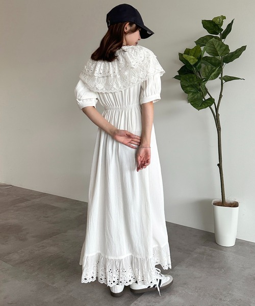 「apres jour mignon」 半袖ワンピース X-LARGE オフホワイト レディース_画像8