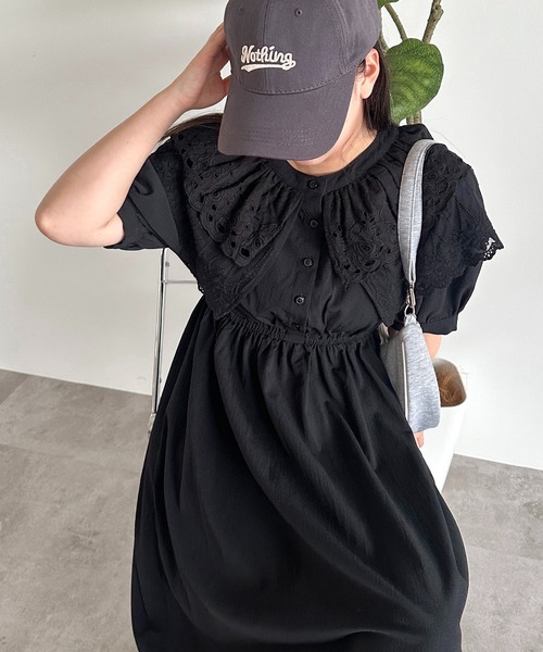 「apres jour mignon」 半袖ワンピース X-LARGE オフホワイト レディース_画像9