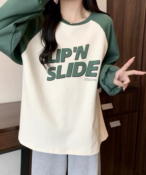 「shopnikoniko」 長袖カットソー フリー グリーン レディース_画像4