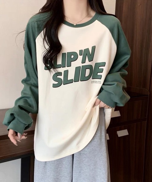 「shopnikoniko」 長袖カットソー フリー グリーン レディース_画像7
