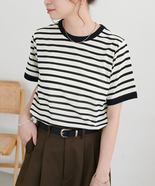 tシャツ 半袖 「WEB限定」リンガー配色Tシャツ レディース | Discoat | 03