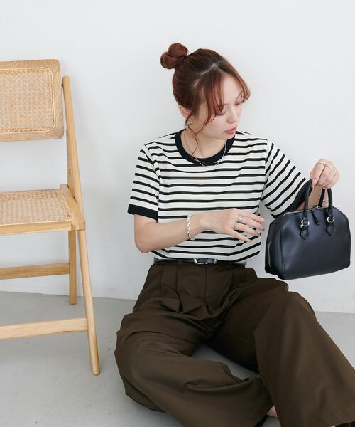 tシャツ 半袖 「WEB限定」リンガー配色Tシャツ レディース | Discoat | 07