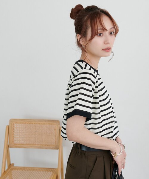 tシャツ 半袖 「WEB限定」リンガー配色Tシャツ レディース | Discoat | 08