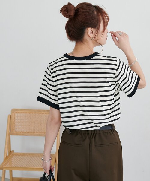 tシャツ 半袖 「WEB限定」リンガー配色Tシャツ レディース | Discoat | 09