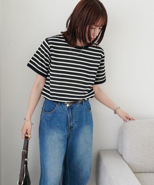 tシャツ 半袖 「WEB限定」リンガー配色Tシャツ レディース | Discoat | 18
