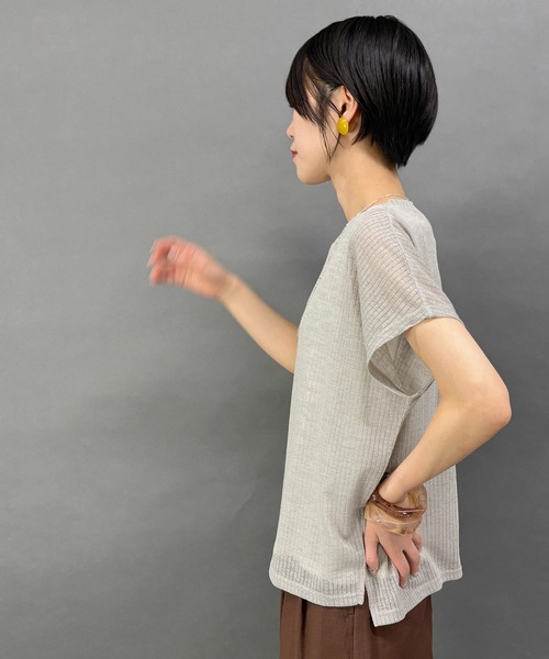 NICOLE white（ニコルホワイト） 透け感のあるシアートップス×タンク