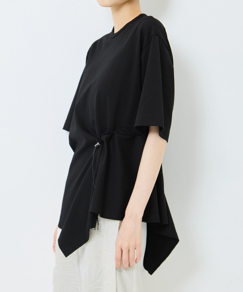【新品未使用】UJOH ブラック　アシンメトリー 半袖トップス UJOH（ウジョー） tシャツ 半袖 「UJOH/ウジョー」「STUDIOUS別注