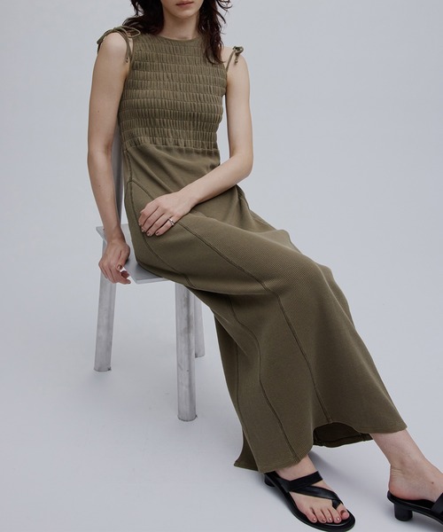 Ameri（アメリ） ドレス PIGMENT SHIRRING CUT DRESS : ZOZOTOWN Yahoo