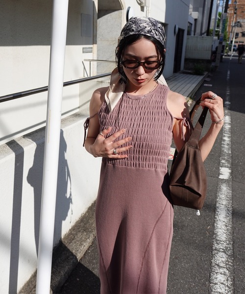 Ameri（アメリ） ドレス PIGMENT SHIRRING CUT DRESS : ZOZOTOWN Yahoo