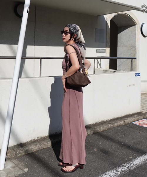 ドレス PIGMENT SHIRRING CUT DRESS