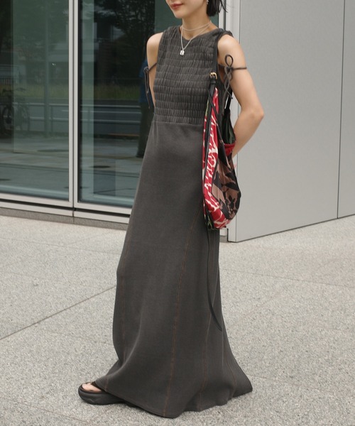 Ameri（アメリ） ドレス PIGMENT SHIRRING CUT DRESS : ZOZOTOWN Yahoo