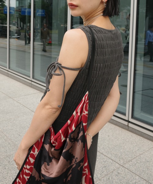 ドレス PIGMENT SHIRRING CUT DRESS