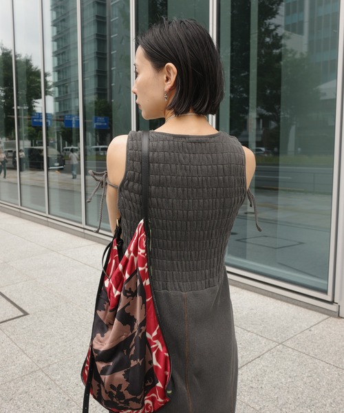 ドレス PIGMENT SHIRRING CUT DRESS