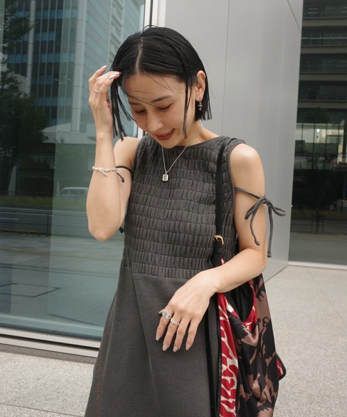 Ameri（アメリ） ドレス PIGMENT SHIRRING CUT DRESS : ZOZOTOWN Yahoo