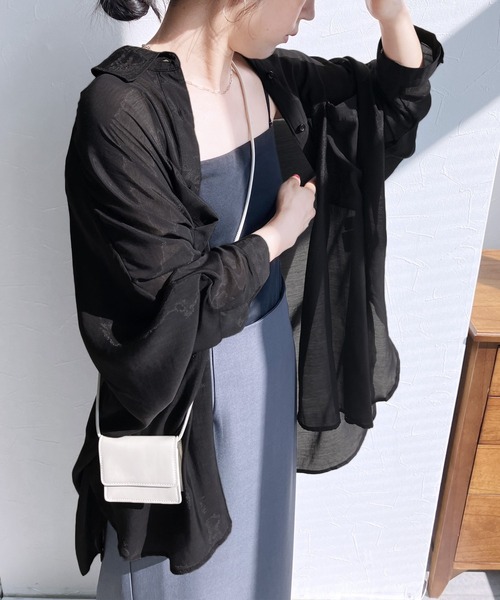 「reca」 長袖シャツ M ダークベージュ レディース_画像2